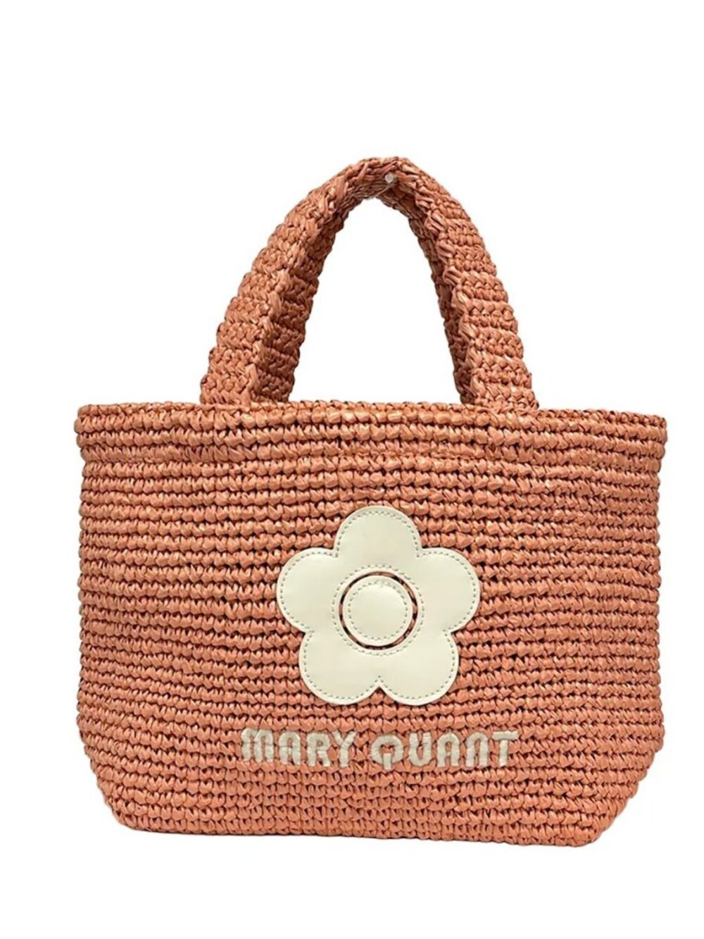 MARY QUANT Orange White Chemical Fiber Tote Bag